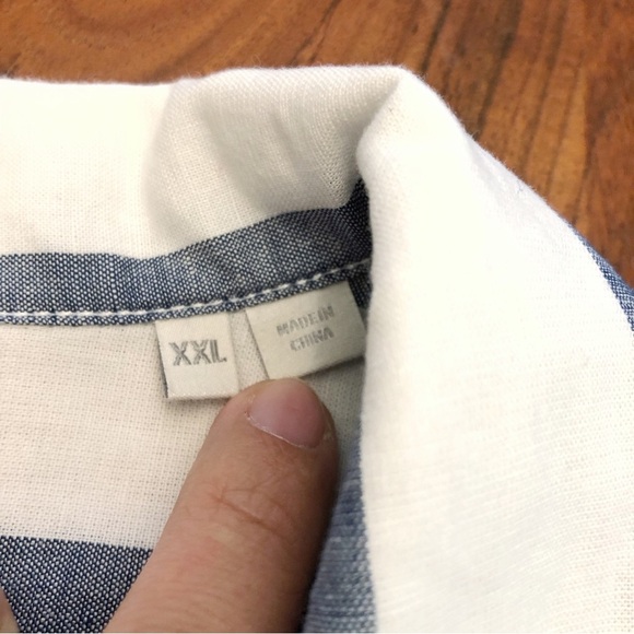 Jack and Jones Stripped Pastel Grayish Blue Casual Button Down Shirt Blouse. XXL - Picture 5 of 11